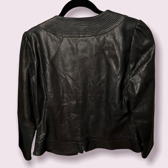 special edition cropped sleeved genuine leather jacket KATE MOSS for TOPSHOP - Picture 2 of 6